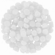 Cuentas de vidrio Czech Cabuchones 2 agujeros 6mm - Chalk White